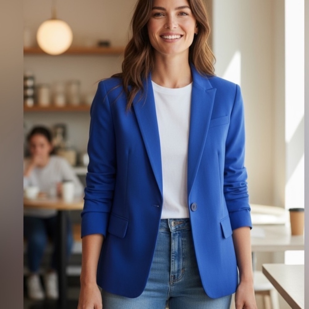 Ivanka Trump Vibrant Blue Blazer, Elevated Office Chic - Night Out - Size 10